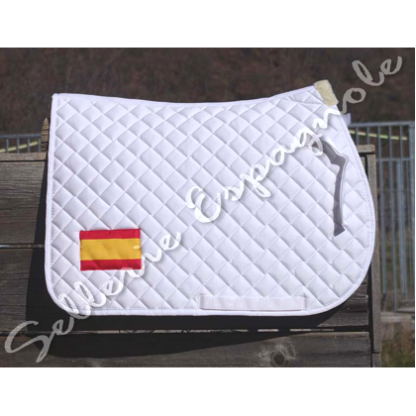 Tapis blanc avec drapeau espagnol