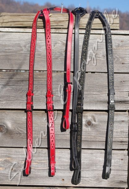 collier de chasse vaquero filigrane noir et rouge