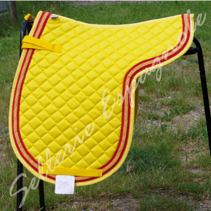 Tapis de dressage jaune avec galon du tour couleurs drapeau espagnol